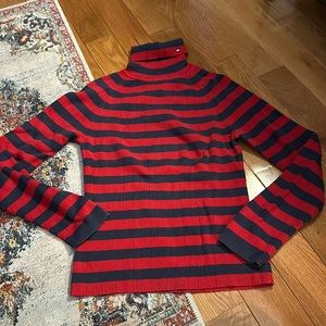 Vintage Tommy Hilfiger navy and red turtle neck